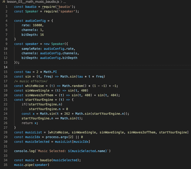 nodejs audio lesson 3 math and music baudio for the win 0